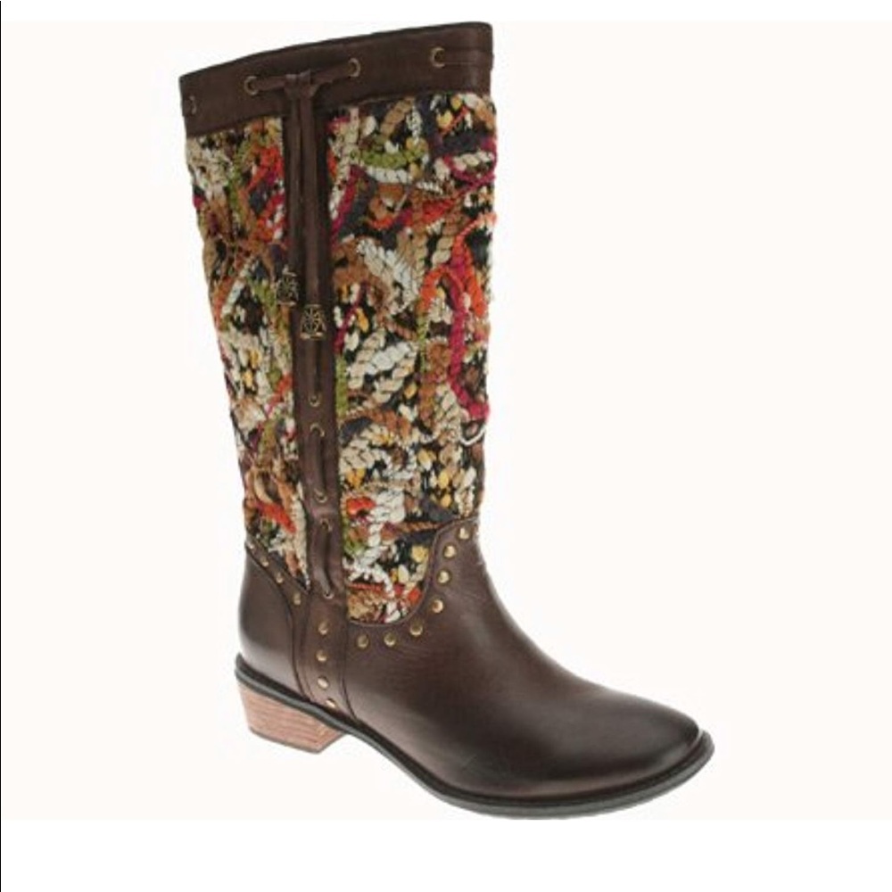 Spring Step tapestry Leather Boots